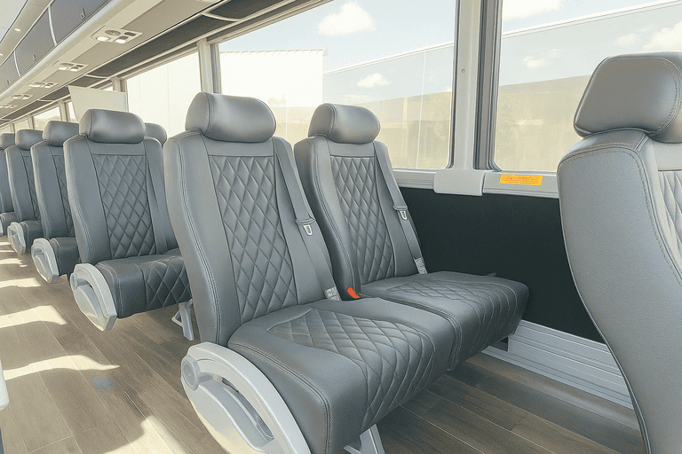 interior of Coach Bus Macon charter bus